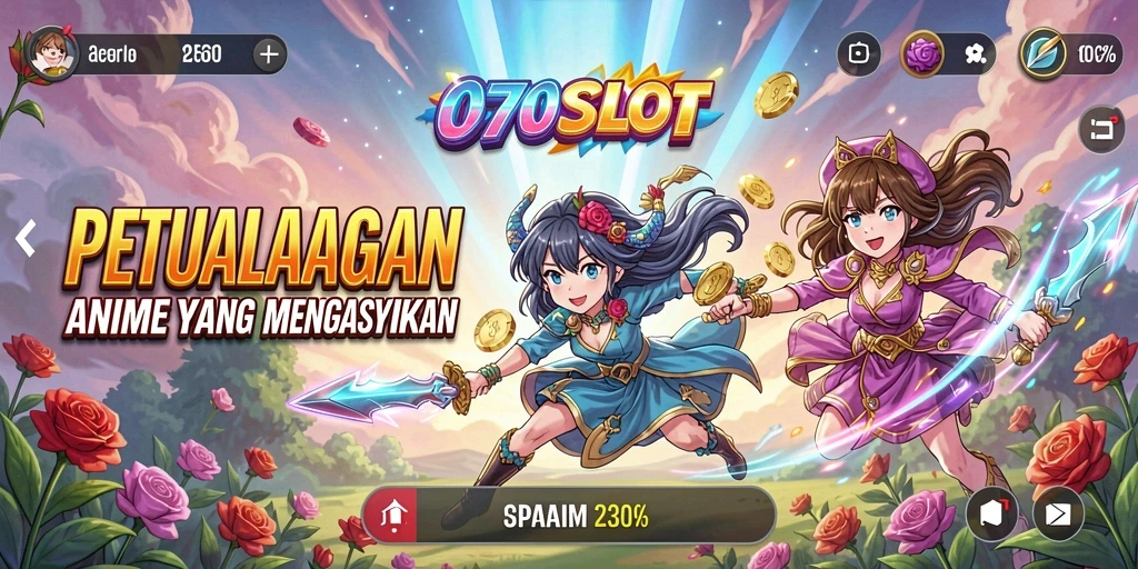 Tangkapan layar gameplay seru dari 070SLOT dengan karakter anime.