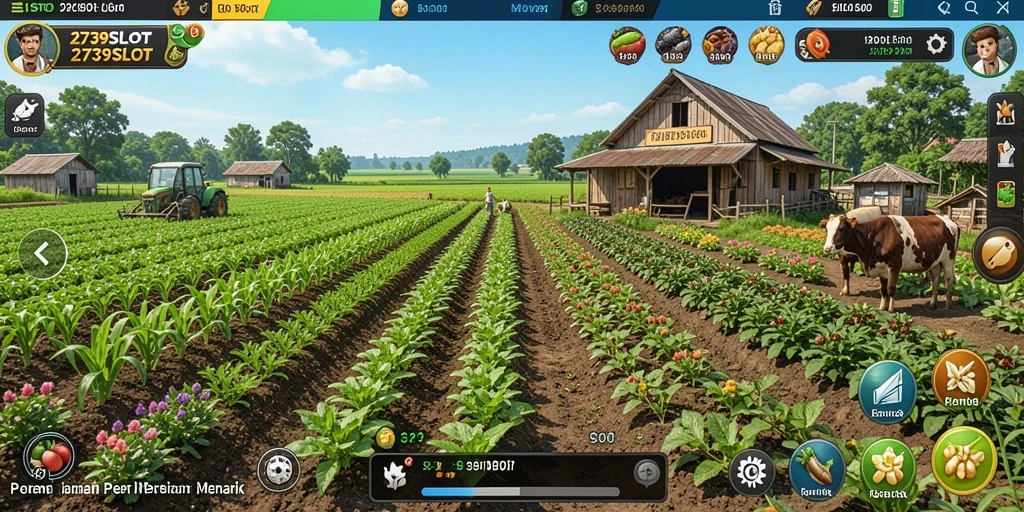 Screenshot menampilkan gameplay pertanian yang seru di 2739SLOT.