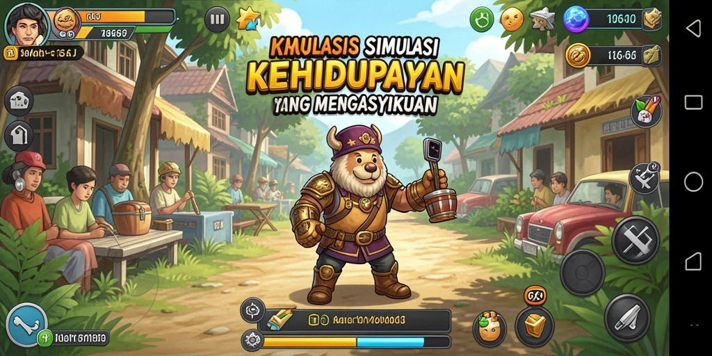 Tampilan gameplay menarik dari 666J yang menunjukkan pengelolaan dunia.