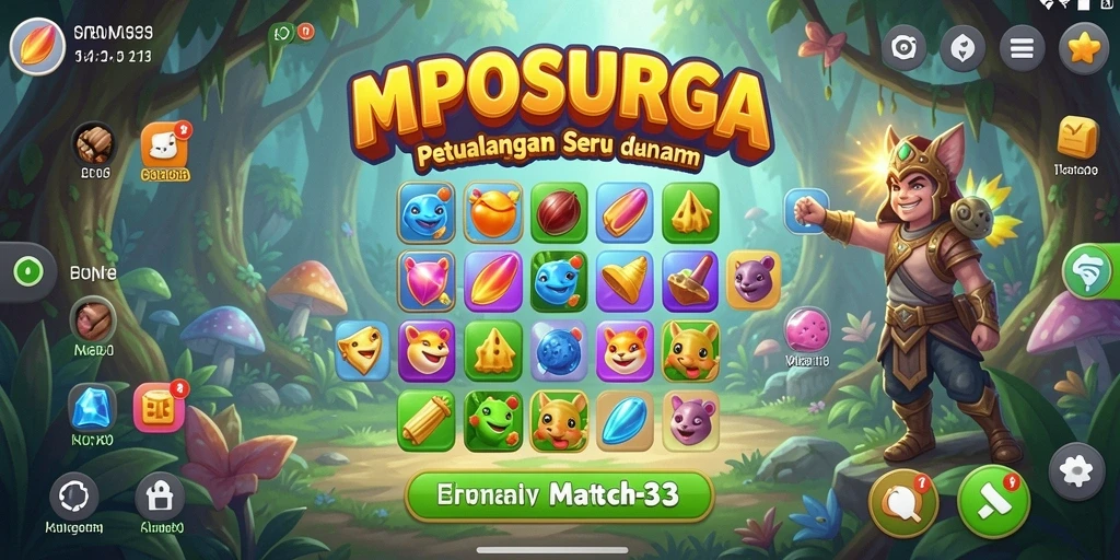 Tampilan gameplay menarik dari game Match-3 MPOSURGA.