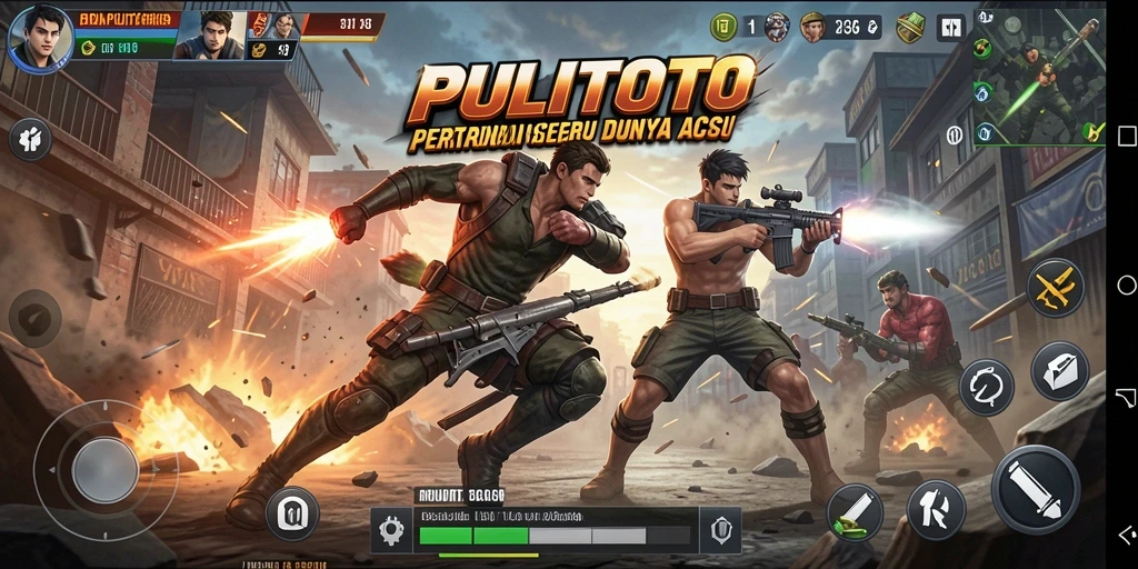 Screenshot PULITOTO menampilkan aksi epik dan seru dalam pertempuran.