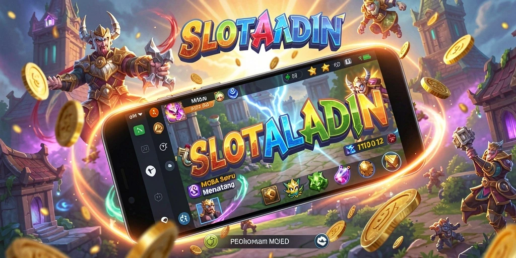 Tampilan gameplay seru dalam permainan MOBA SLOTALADIN.